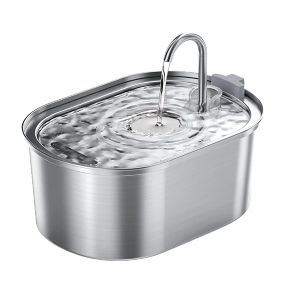 Fântână inteligentă pentru pisici cu hrănitor automat de 3,2 l Fântână de băut din oțel inoxidabil Alimentare USB Funcționare silențioasă Debit dinamic de apă de 1,5 W 1