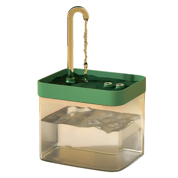 Fântână ultra-silențioasă pentru pisici, dozator de apă inteligent USB de 1,5 l, filtru de recirculare, 3 moduri de debit, prevenirea epuizării, apă pură verde