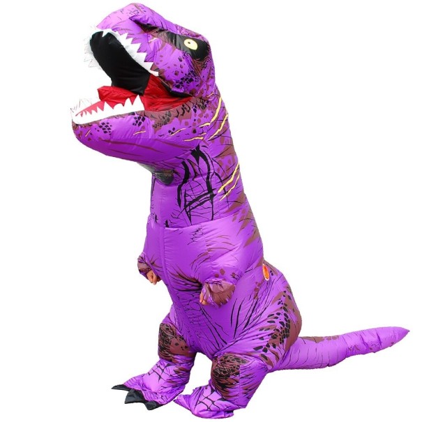 Fantasia Inflável de T-Rex para Adultos roxo