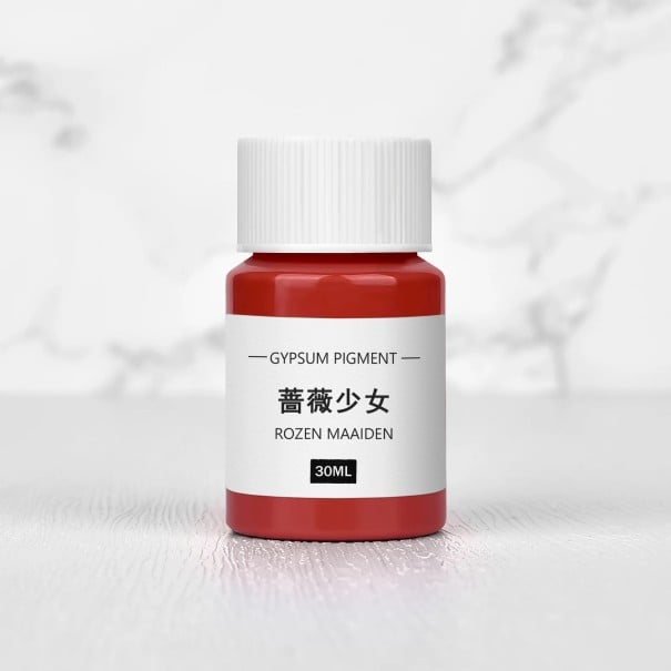 Farba na probarvenie sadry 30 ml koncentrovaný pigment v fľaštičke pre DIY odlievanie podložiek, aromatických kameňov a dekoratívnych odliatkov červená