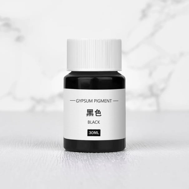 Farba na probarvenie sadry 30 ml koncentrovaný pigment v fľaštičke pre DIY odlievanie podložiek, aromatických kameňov a dekoratívnych odliatkov čierna