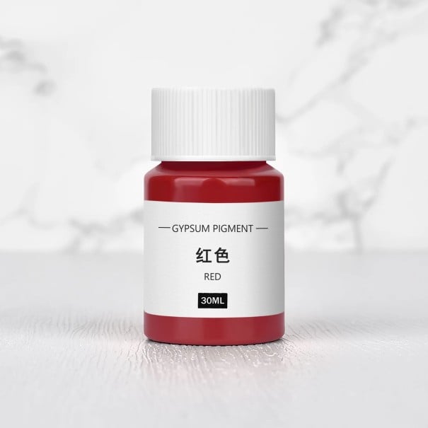 Farba na probarvenie sadry 30 ml koncentrovaný pigment v fľaštičke pre DIY odlievanie podložiek, aromatických kameňov a dekoratívnych odliatkov tmavo červená