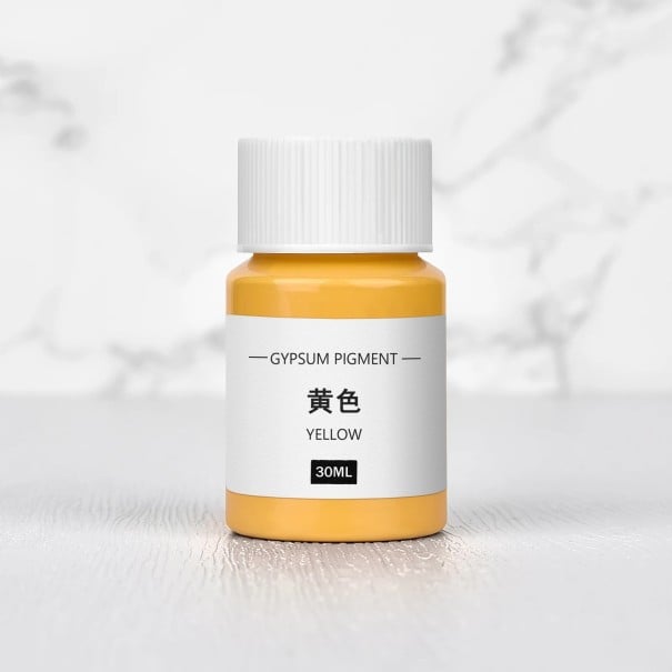 Farba na probarvenie sadry 30 ml koncentrovaný pigment v fľaštičke pre DIY odlievanie podložiek, aromatických kameňov a dekoratívnych odliatkov žltá