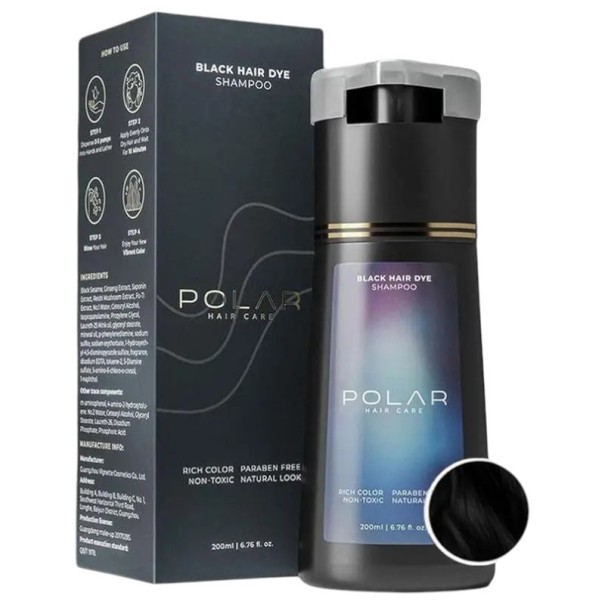 Färbender Haarschampoo 3 in 1 200 ml Nährende langanhaltende Farbe Abdeckung von grauen Haaren Für Frauen und Männer Verschiedene Farbtöne schwarz