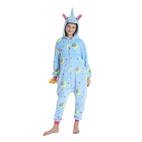 Farbenfroher Einhorn-Jumpsuit für Mädchen 5-6 Jahre 6