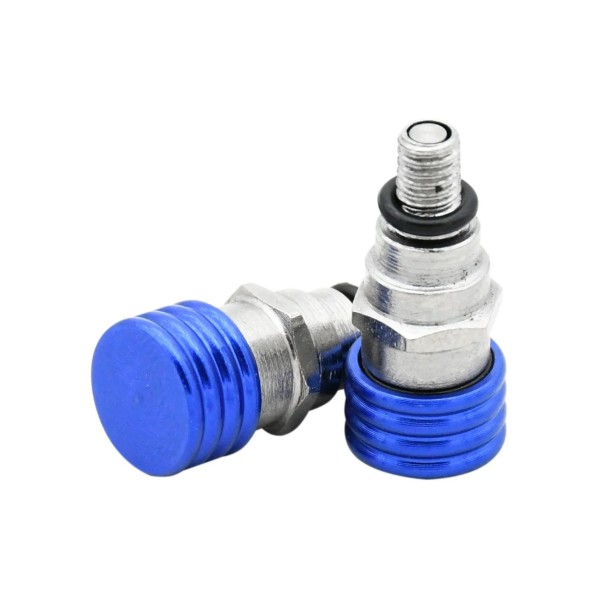 Farbige Entlüftungsventile Gabel M4x0.7 für Motorräder universell CNC Aluminium Edelstahl Paar Zubehör blau