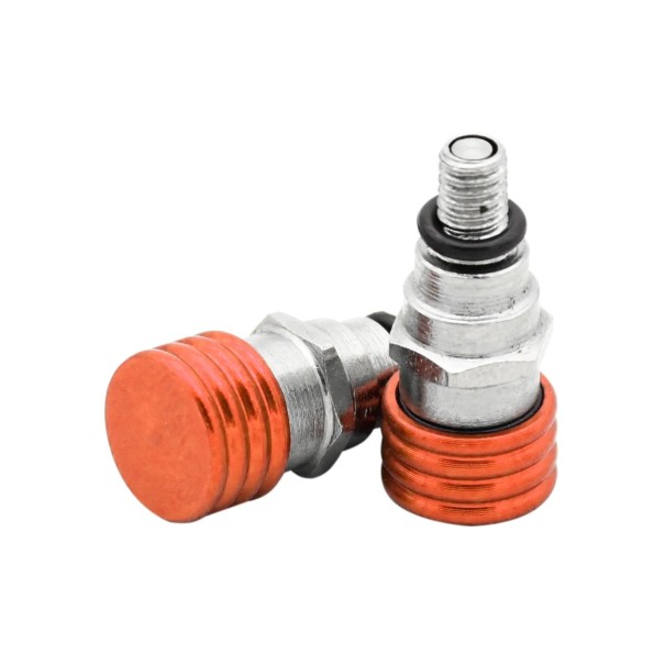 Farbige Entlüftungsventile Gabel M4x0.7 für Motorräder universell CNC Aluminium Edelstahl Paar Zubehör orange