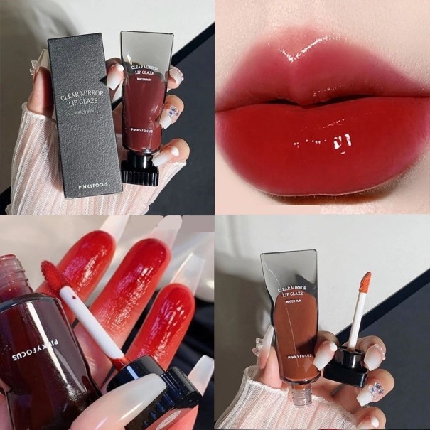 Farbiger Lipgloss, langanhaltender Lipgloss, pflegender und pflegender Glanz, flüssiger, glänzender Lippenstift 6