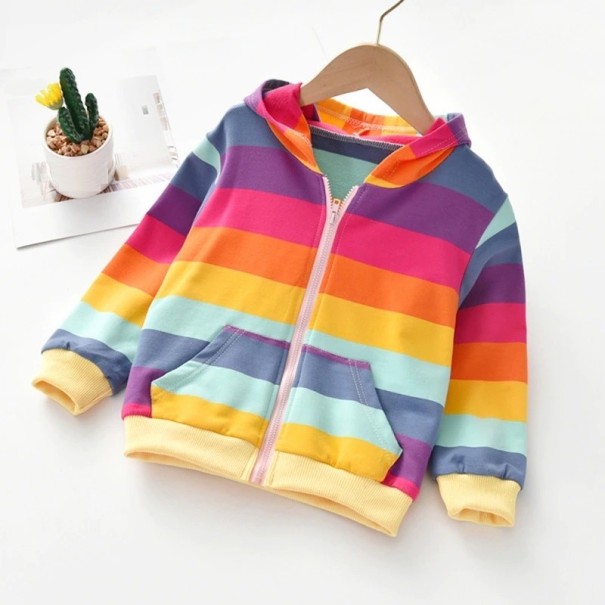 Farbiges Mädchen-Sweatshirt mit Reißverschluss 6 B