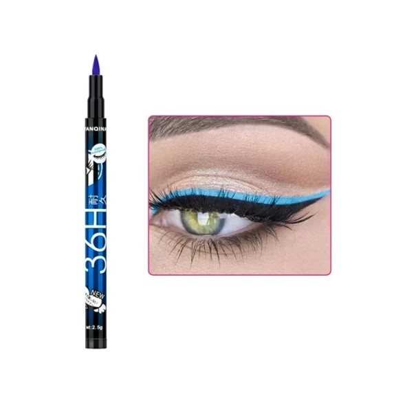 Farbmarker-Eyeliner, wasserdichter flüssiger Eyeliner, langlebiger Farb-Eyeliner-Stift blau