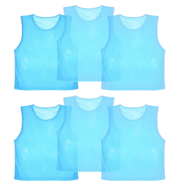 Farbunterscheidende Sportweste Satz Unterscheidungstrikots Unterscheidungssporttrikot für Kinder 6-tlg blau