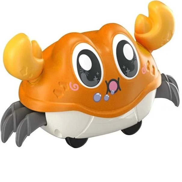 Farebný naťahovací krab 12,3 x 6,2 x 6,5 cm Hračka pre deti s vratným pohybom Bez batérií Rozvoj motoriky oranžová