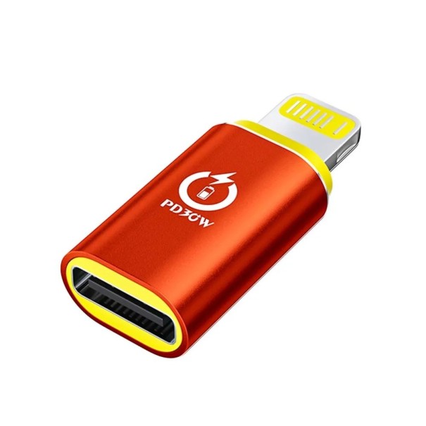 Farebný USB-C na Lightning adaptér s podporou PD 30W Rýchle nabíjanie aj dátový prenos Pre iPhone, iPad, MacBook oranžová