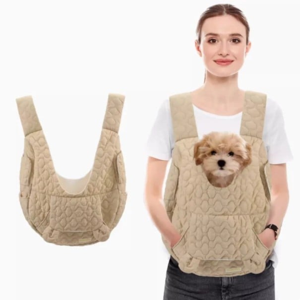 Farebný vodoodolný prenosný vak pre mačky a psov 45 x 45 x 17 cm Pohodlný priedušný vak pre domácich miláčikov do 4 kg béžová