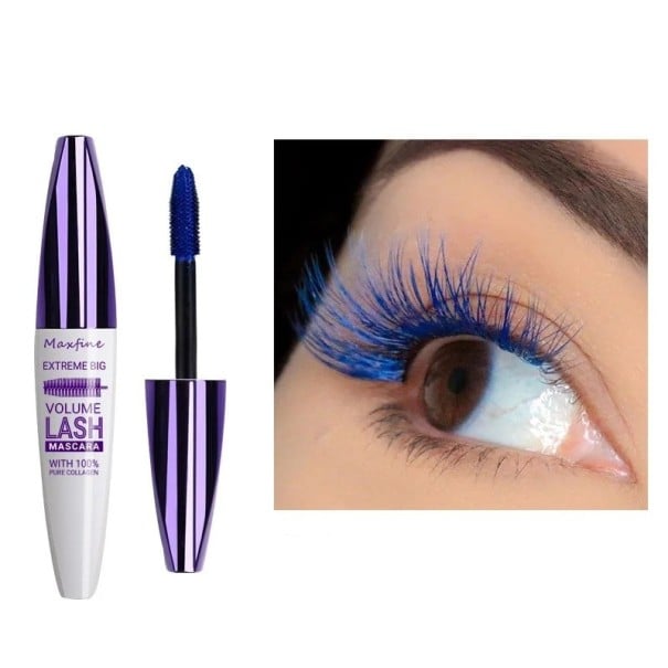 Färgad mascara som förlänger ögonfransarna Vattenfast ögonmakeup Långvarig mascara i djärv färg blå