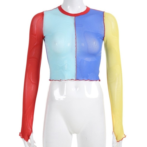 Färgglad crop top för kvinnor A885