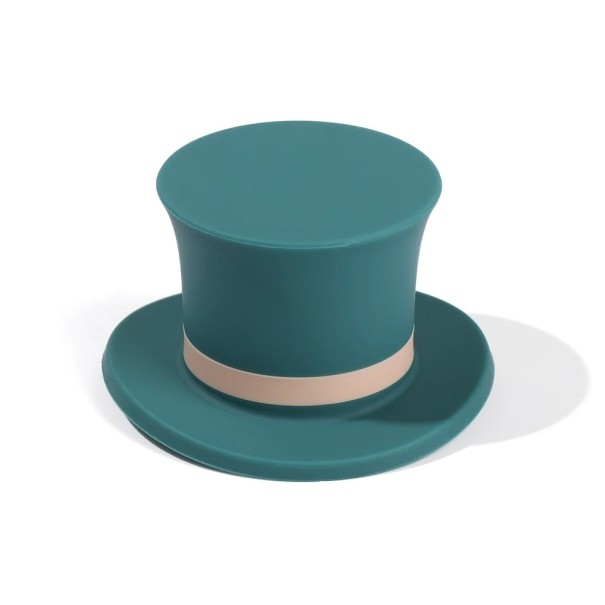 Färgglad flaskpropp i cylinderform Dekorativ vinpropp Original silikonvinpropp Flaskpropp med hattmotiv grön