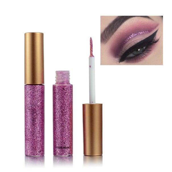 Färgglad glitter eyeliner rosa