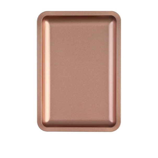 Färgglad metallbricka 15x13 cm rektangulär förvaringsbricka i rostfritt stål flera färger universell användning avlastningsskål hem verkstad brun