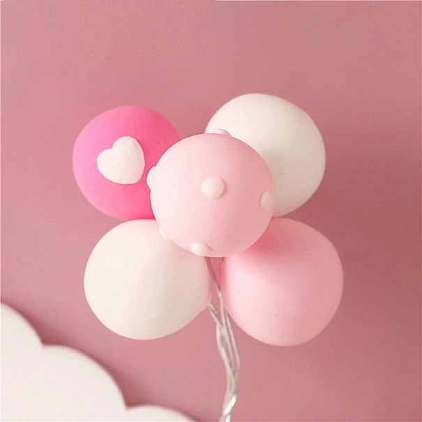Färgglad tårtdekoration i form av ballonger 10 cm Pastellskumdekoration för födelsedagstårta och fester rosa