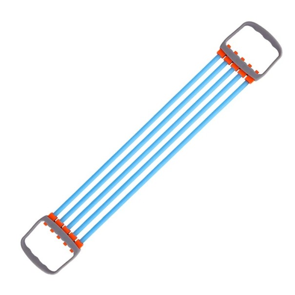 Färgglada bröst- och armförlängare med 5 gummiband för helkroppsträning hemma blå