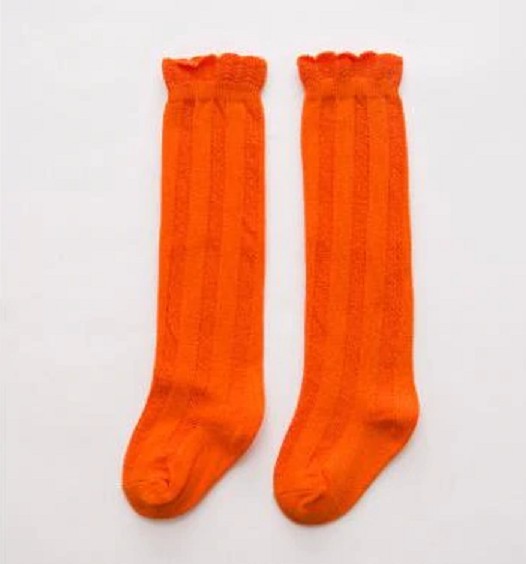 Färgglada knästrumpor för flickor orange 4-6 år