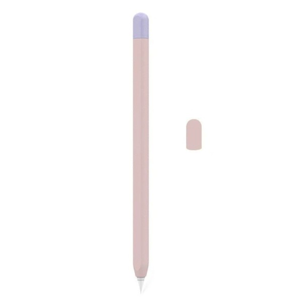 Färgglatt silikonskyddsfodral för Apple Pencil 2 med avtagbart lock, elastiskt material och slät, halkfri yta. rosa