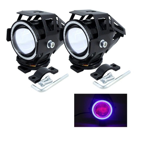 Faro LED para motocicleta, 2 unidades, A1836 azul