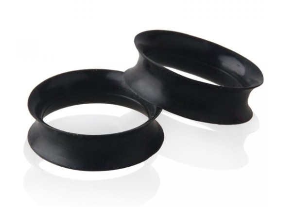 Farvede silikone tunneler sort 22 mm