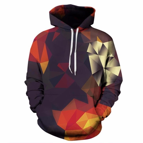 Farverig 3D-sweatshirt til mænd M