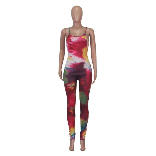 Farverig damejumpsuit A2894 S 1