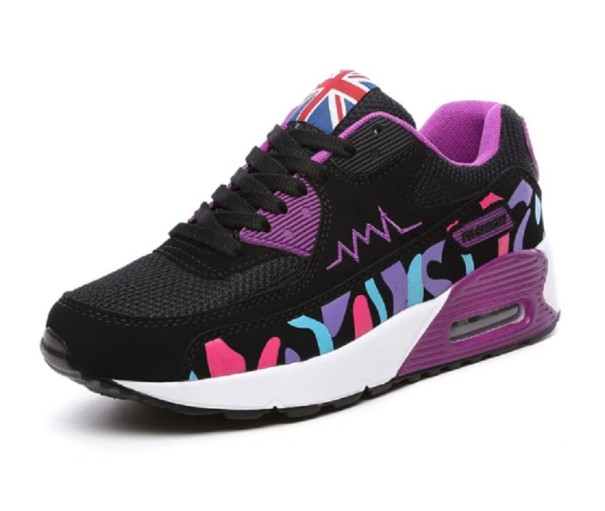 Farverige damesneakers J768 lilla 39