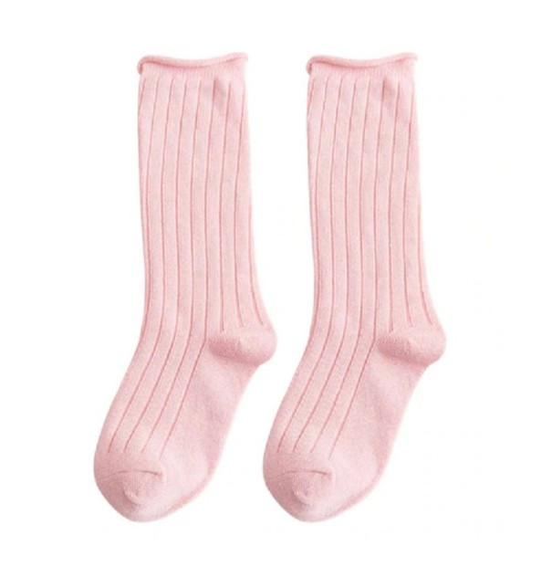Farverige sokker til piger rosa 7-10 år