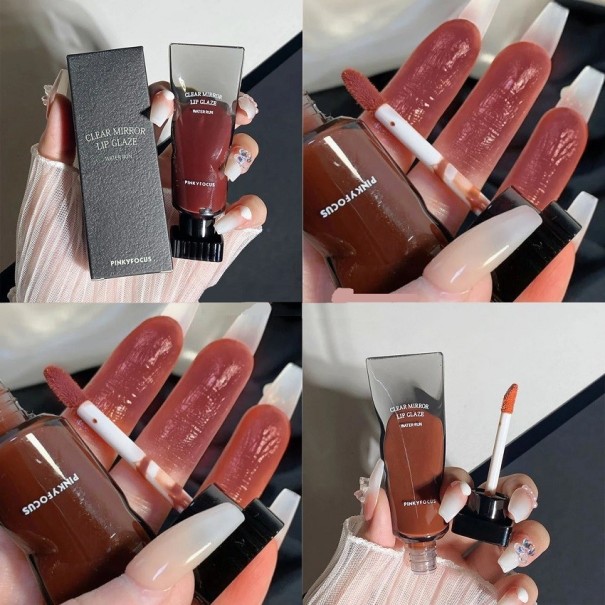 Farvet lipgloss Langtidsholdbar lipgloss Plejende og nærende gloss Flydende blank læbestift 5