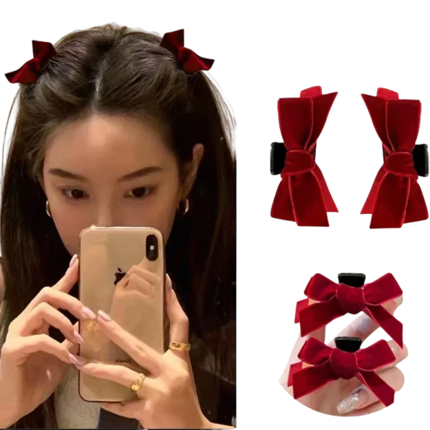 Fasce per capelli 2 pz Clip 5 cm x 3,5 cm Elegante accessorio per capelli Piccole fasce a clip Carinissimo ornamento per capelli Acconciatura stilosa rosso