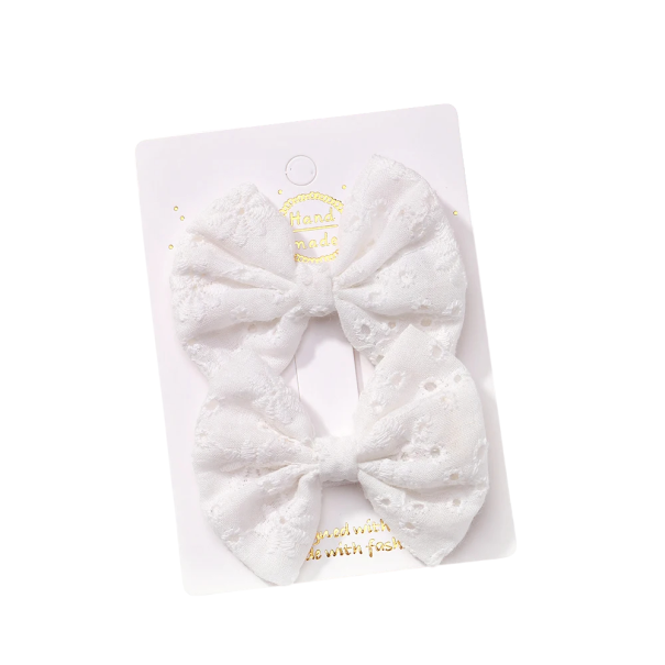 Fasce per capelli 2 pz Fermagli ricamati floreali 6,4 x 3,8 cm Accessori per capelli eleganti Decorazione floreale per capelli Acconciatura stilosa bianco