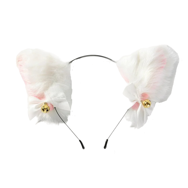 Fascia con orecchie di gatto bianco