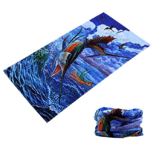 Fascia da collo da uomo con stampa di animali marini J3375 2