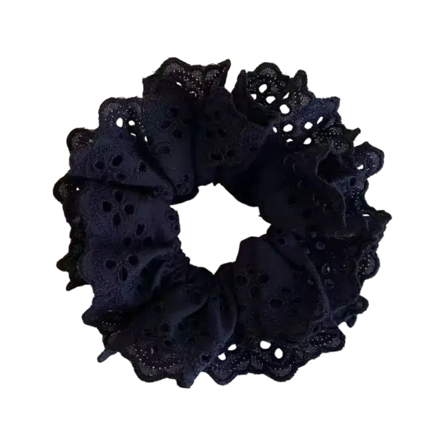 Fascia elegante da donna in cotone biologico con pizzo ricamato a rete a doppio strato Accessori per capelli alla moda per donne Decorazione moderna nero