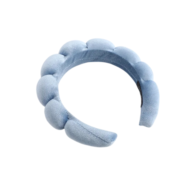Fascia per capelli a bolle 17,5 x 16,8 x 3,7 cm Fascia volumetrica imbottita Morbida decorazione per capelli 3D accessorio moda blu