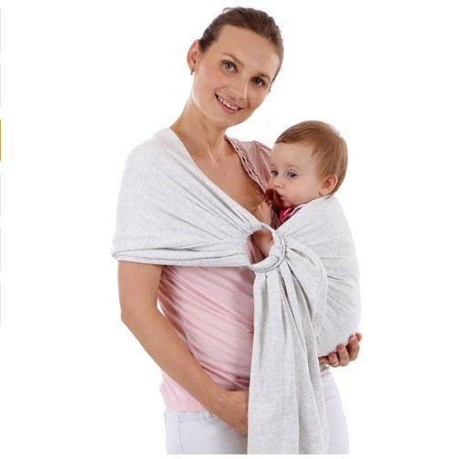 Fascia per il trasporto dei bambini con anelli J2976 grigio