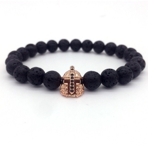 Fashion Bracelet with Lava Stones J2576 pink