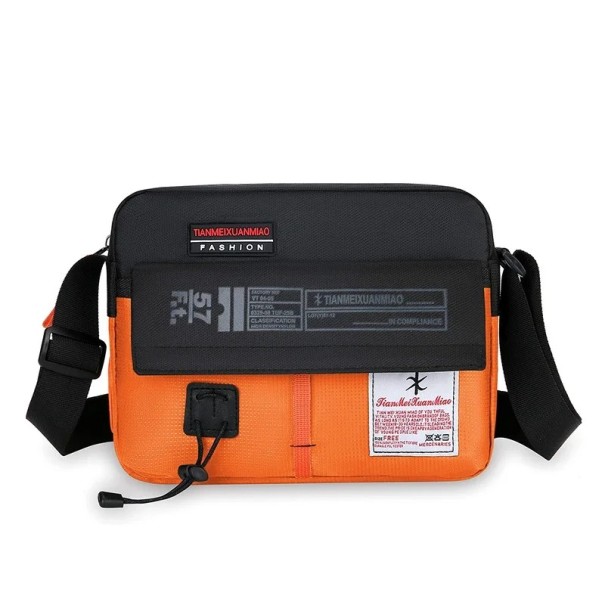 Fashion Unisex Crossbody Bag 26×18×9 cm Casual Nylon Shoulder Bag Colourful Bag for Men and Women Travel Bag from Polyester orange