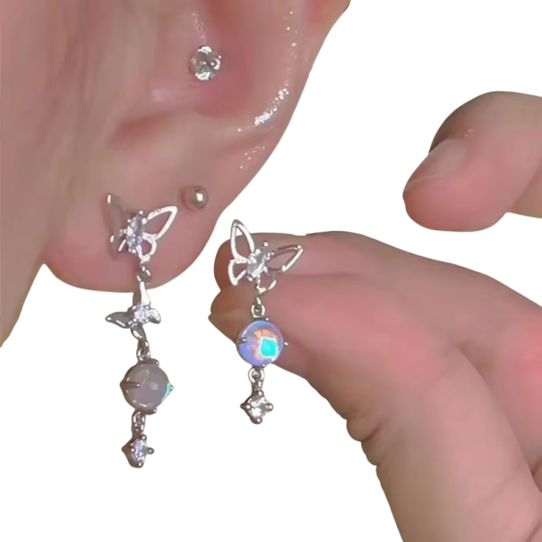 Fashion Y2K Bow Earrings with Zirconia for Women Zinc Alloy Jewellery for Parties, Weddings, Birthdays and Everyday Wear 1