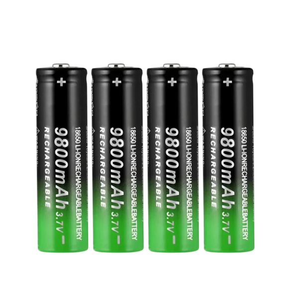 Fast Charging 18650 Battery 3.7V 9800mAh Li-ion for Torches and Electronics Pack of 4 Rechargeable Cells Long Life Safe Charging 1