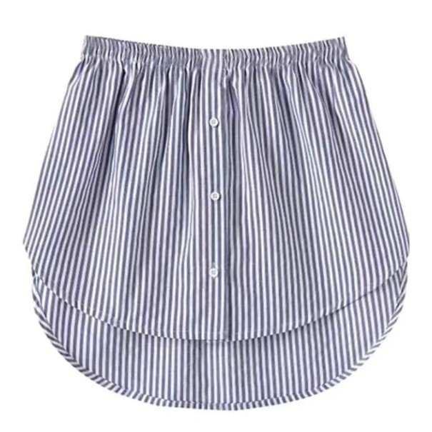 Faux ourlet de chemise élastique Partie inférieure sous un pull Accessoire décoratif pour le superposition Look allongé et stylé bleu-blanc 4XL