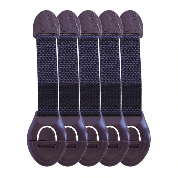 Fecho de segurança para armários 5 unidades castanho escuro