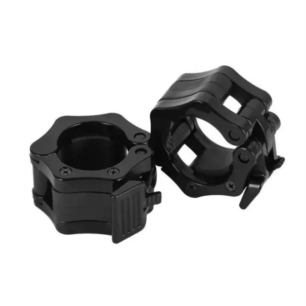 Fechos de pressão para halteres 2 pcs 25 mm Tampas plásticas para eixos de halteres Fechos bloqueáveis para treino de força seguro na ginásio preto