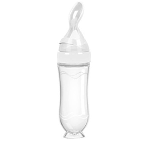 Feeding Bottle with Spoon 21 x 6 cm white