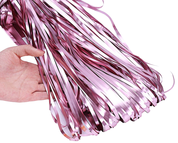 Feestgordijn met franjes, mat, 1 x 1 m roze